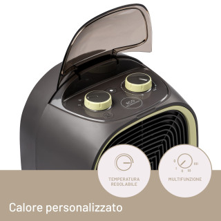 Imetec Silent Power Protection, Termoventilatore silenzioso, 2100 W, Stufetta Elettrica, Timer spegnimento programmabile,