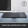 Logitech K400 Plus Tastiera Wireless Touch TV, Facili Controlli Multimediali e Touchpad Integrato, Tastiera HTPC per TV