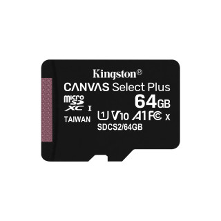 Kingston Technology Scheda micSDXC Canvas Select Plus 100R A1 C10 da 64GB + adattatore