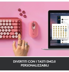 Logitech POP Keys Tastiera Meccanica Wireless con Tasti Emoji Personalizzabili, Design Compatto Durevole, Connettività