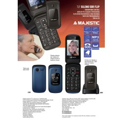 New Majestic Sileno 50R Flip 6,1 cm (2.4") 90 g Nero Telefono per anziani