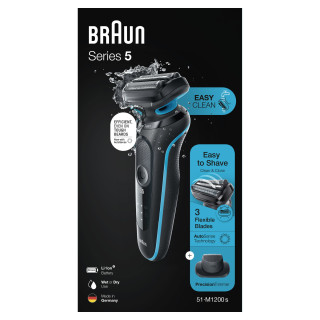 Braun Series 5 51-M1200s rasoio elettrico Trimmer Nero, Blu