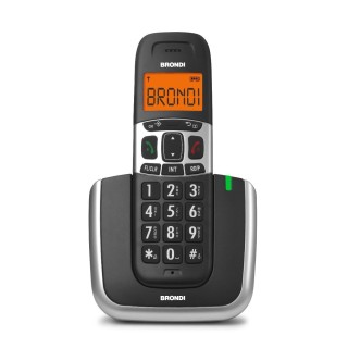 Brondi Bravo Platinum Telefono DECT Nero, Argento