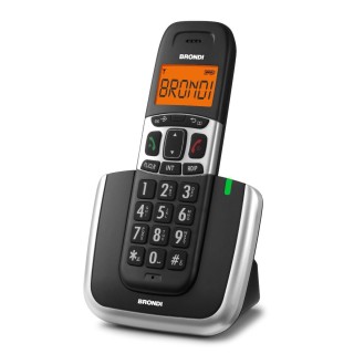 Brondi Bravo Platinum Telefono DECT Nero, Argento