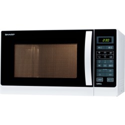 Sharp Home Appliances R-742WW forno a microonde Nero, Bianco Microonde con grill Superficie piana 25 L 900 W