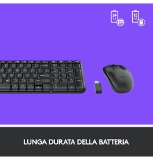 Logitech MK220 Combo Tastiera e Mouse Wireless Compatti per Windows, 2,4 GHz Wireless con Ricevitore USB Unifying, Durata