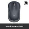 Logitech M185 Mouse Wireless, 2,4 GHz con Mini Ricevitore USB, Durata Batteria di 12 Mesi, Tracciamento Ottico 1000 DPI,