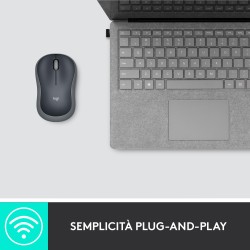 Logitech M185 Mouse Wireless, 2,4 GHz con Mini Ricevitore USB, Durata Batteria di 12 Mesi, Tracciamento Ottico 1000 DPI,