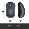 Logitech M185 Mouse Wireless, 2,4 GHz con Mini Ricevitore USB, Durata Batteria di 12 Mesi, Tracciamento Ottico 1000 DPI,