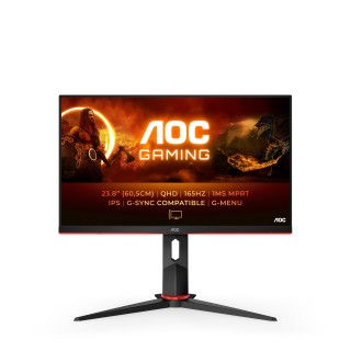 AOC G2 Q24G2A BK LED display 60,5 cm (23.8") 2560 x 1440 Pixel Quad HD LCD Nero, Rosso