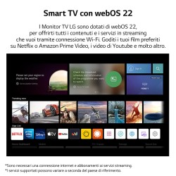 LG 24TQ510S Monitor TV 23.6" smart webOS 22 Wi-Fi NOVITÀ 2022 Bianco