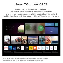 LG 24TQ510S Monitor TV 23.6" smart webOS 22 Wi-Fi NOVITÀ 2022 Nero