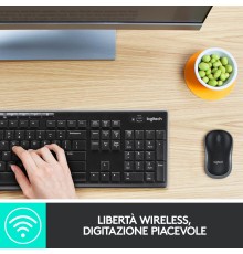 Logitech MK270 Combo Tastiera e Mouse Wireless per Windows, 2,4 GHz Wireless, Mouse Compatto, 8 Tasti Multimediali e di Scelta