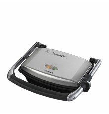 Ariete 1911 Toast & Grill Slim - Piastra elettrica antiaderente per toast e sandwich - piastra rigata - 1000 Watt - Argento