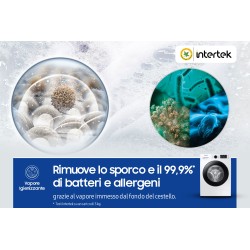 Samsung WW11BGA046ATET lavatrice a caricamento frontale Crystal Clean™ 11 kg Classe A 1400 giri min, Porta nera + Panel D.