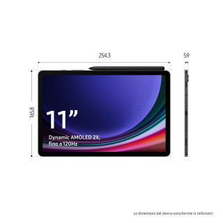 Samsung Galaxy Tab S9 Tablet AI Android 11 Pollici Dynamic AMOLED 2X Wi-Fi RAM 12 GB 256 GB Tablet Android 13 Graphite