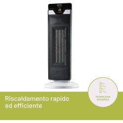 Imetec Eco Ceramic, Termoventilatore, Stufetta elettrica, Tecnologia ceramica, Basso consumo energetico, Silenzioso, 3 livelli