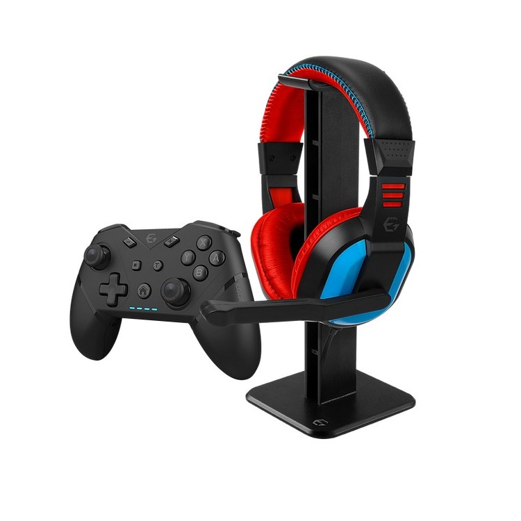 EgoGear SBP30-NS-BK periferica di gioco Nero, Blu, Rosso Bluetooth Gamepad + cuffie Digitale Nintendo Switch OLED, PC,