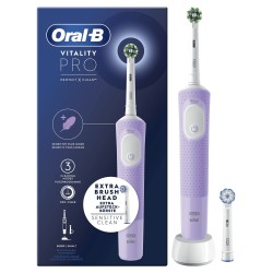 Oral-B Vitality Spazzolino Elettrico Ricaricabile Pro Viola, 2 Testine