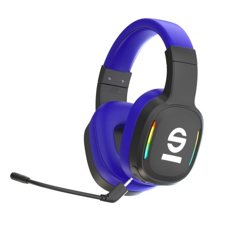 Sparco SPWHEADPHONEPRO cuffia e auricolare Wireless A Padiglione Gaming USB tipo-C Nero, Blu