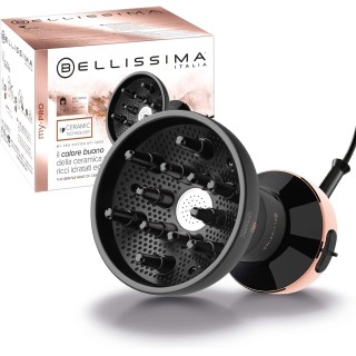 Bellissima My Pro Diffon Ceramic, Diffusore ad Aria Calda per Capelli Ricci, Tecnologia Ceramica, 700 W, 2 Combinazioni