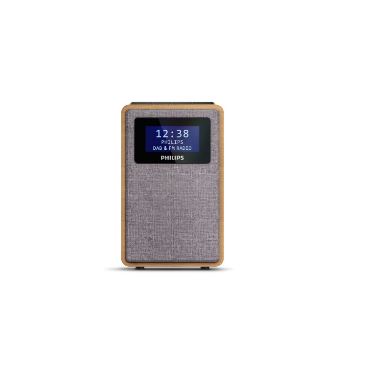 Philips TAR5005 10 radio Orologio Digitale Grigio, Legno