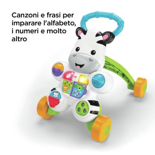 Mattel Zebra Primi Passi Spingibile, Giocattolo Elettronico Educativo con Musica e Suoni, per Bambini di 6 + Mesi