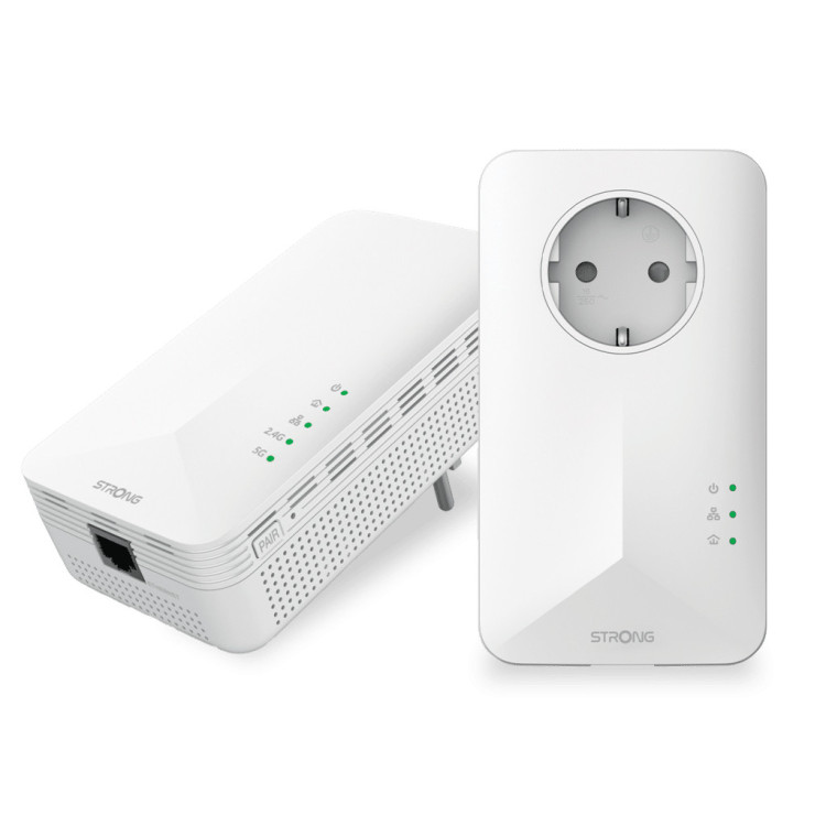 Strong POWERL1000DUOWIFIEUV2 1000 Mbit s Collegamento ethernet LAN Wi-Fi Bianco 2 pz