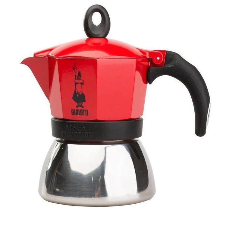 Bialetti Moka induction 0,1 L Rosso, Argento