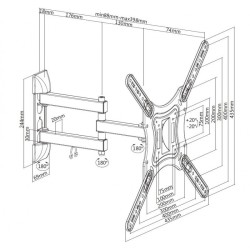 nuovaVideosuono N26 Supporto TV a parete 139,7 cm (55") Nero