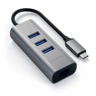 Satechi ST-TC2N1USB31AM replicatore di porte e docking station per laptop USB 3.2 Gen 1 (3.1 Gen 1) Type-C Grigio