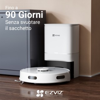 EZVIZ RE4 PLUS Aspirapolvere lavapavimenti robot con base svuota polvere, connesso con app