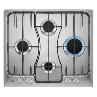 Electrolux RGG6243LOX Nero, Acciaio inox Da incasso 60 cm Gas 4 Fornello(i)