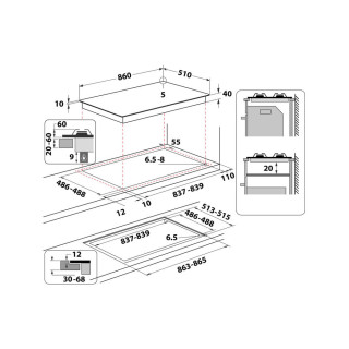 Whirlpool Piano cottura a gas - GOA 9523 NB1