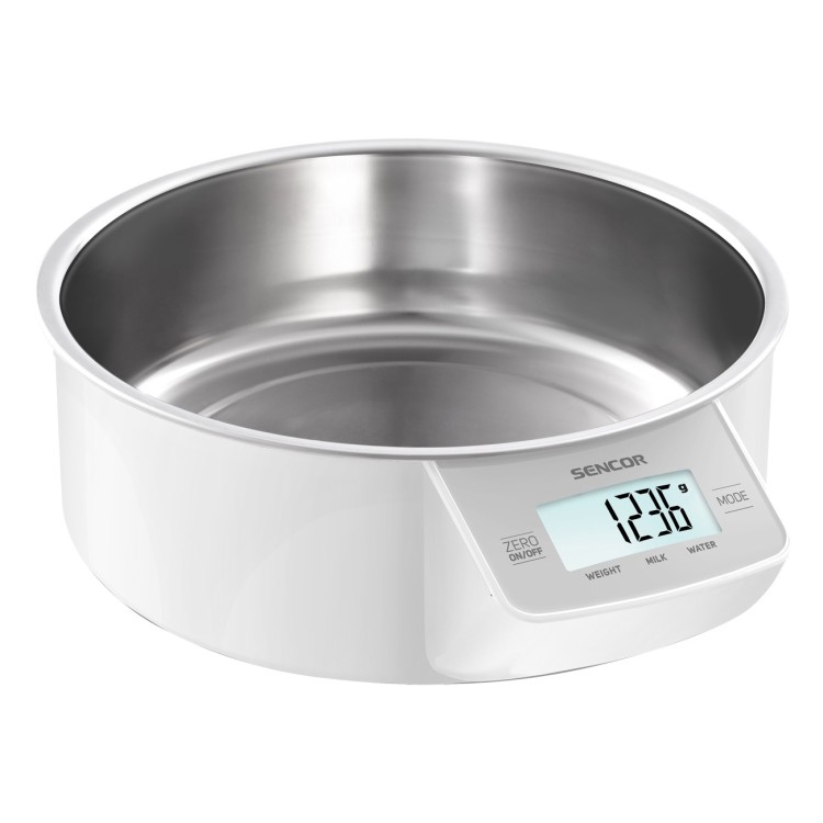 Sencor SKS 4030WH bilancia da cucina Acciaio inox, Bianco Bilancia da cucina elettronica