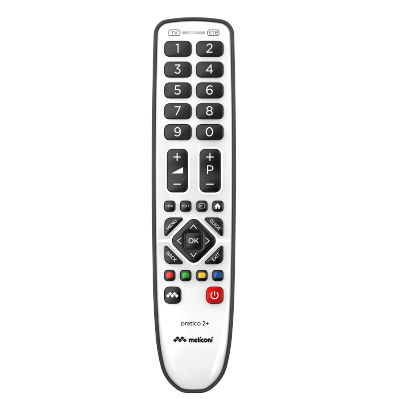 Meliconi Gumbody Pratico 2+ telecomando IR Wireless TV, Set-top box TV Pulsanti