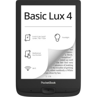 PocketBook Basic Lux 4 lettore e-book Touch screen 8 GB Wi-Fi Nero