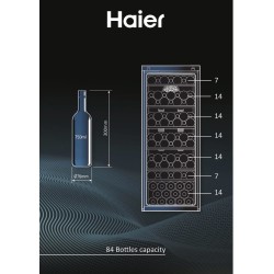 Haier Wine Bank 50 Serie 5 HWS84GA Cantinetta vino con compressore Libera installazione Nero 84 bottiglia bottiglie