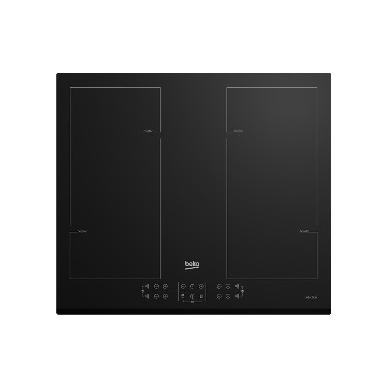 Beko HII64206F2MT Nero Da incasso 60 cm Piano cottura a induzione 4 Fornello(i)