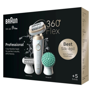 Braun Silk-épil 9 Flex 9-071 3D 40 pinzette Oro, Bianco