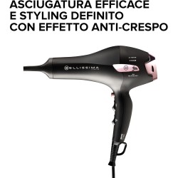 Bellissima P7 3200 Asciugacapelli, Motore Professionale, 2100 Watt, Ionizzatore, 2 Velocità, 3 Temperature, Diffusore per