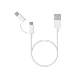 Xiaomi Mi 2-in-1 USB Cable Micro USB to Type C 30cm cavo USB USB 2.0 0,3 m USB A Micro-USB B Bianco