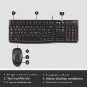 Logitech MK120 Combo Tastiera e Mouse con Filo per Windows, Mouse Ottico Cablato, Tastiera di Dimensioni Standard, USB