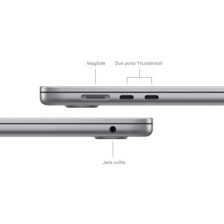 Apple MacBook Air 15'' M3 chip con core 8 CPU e core 10 GPU, 8GB, 512GB SSD Grigio Siderale