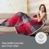 Imetec CaldoPlaid Velvet Tartan Plaid Riscaldabile, Morbida Coperta Elettrica 160x120 cm, Basso Consumo, Tecnologia Adapto,