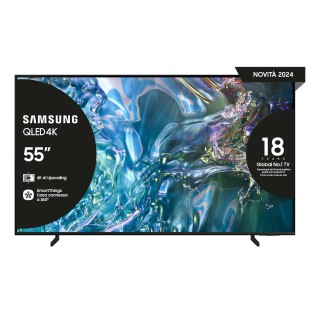 Samsung Q60D TV QLED 4K 55” QE55Q60DAUXZT Smart TV Wi-Fi Titan Gray 2024, Quantum Processor Lite 4K, 4K Upscaling, AirSlim