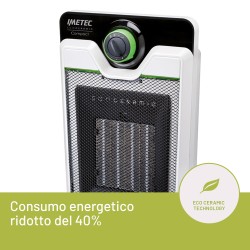 Imetec Termoventilatore Eco Ceramic, Tecnologia Ceramica, Basso Consumo Energetico, Silenzioso