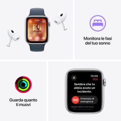 Apple Watch SE GPSCassa 44mm in Alluminio Mezzanotte con Cinturino Sport Mezzanotte - M L