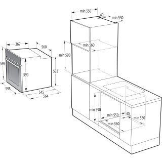 Hisense BSA66226AX forno 77 L 3500 W Nero, Grigio, Acciaio inox