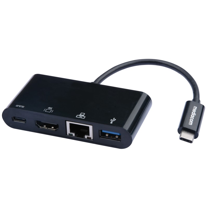 Mediacom M-DOCKTPC replicatore di porte e docking station per laptop Cablato USB 3.2 Gen 1 (3.1 Gen 1) Type-C Nero